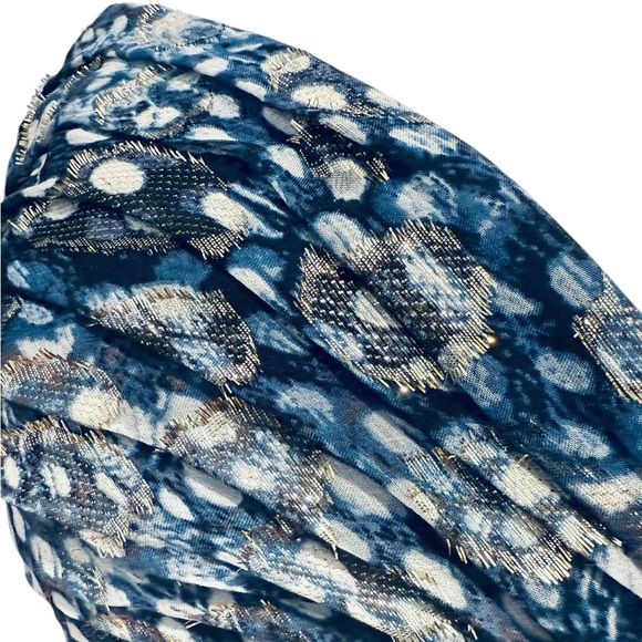 BCBGMaxAzria | Blue Silver Metallic Strapless Formal Gown Carboncmbo Size 10 - Picture 10 of 16